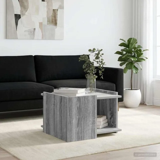 vidaXL Salontafel Grijs sonoma 50,5 x 50 x 33 cm Bewerkt hout, foto 2