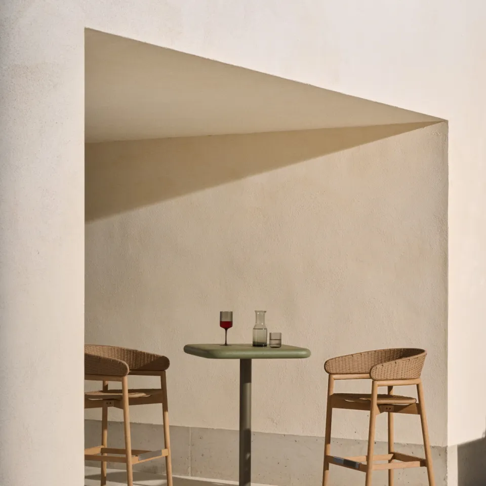 Kave Home Arinella outdoor barkruk acaciahout beige, foto 6