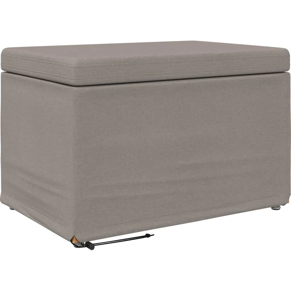 vidaXL Kruk Taupe 61 x 41 x 40 cm Stof en Geëngineerd Hout, foto 3