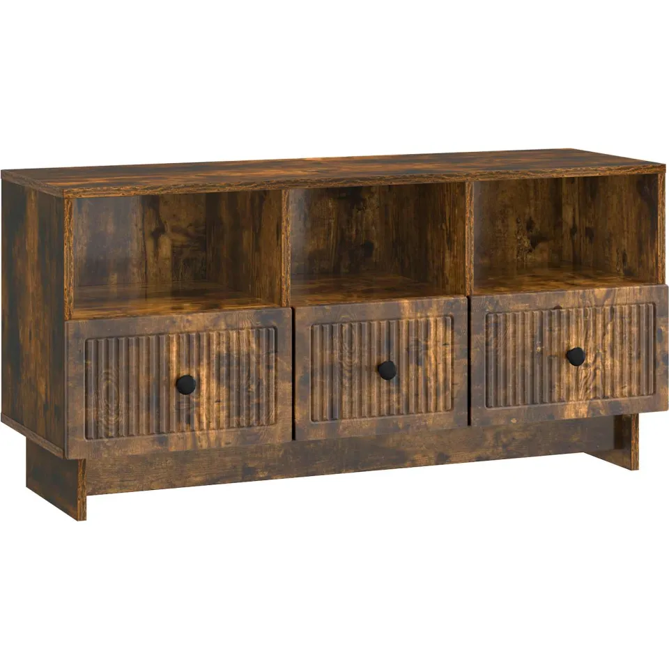 vidaXL TV-kast met lade Gerookt eiken 102 x 34,5 x 50 cm Bewerkt hout Bruin