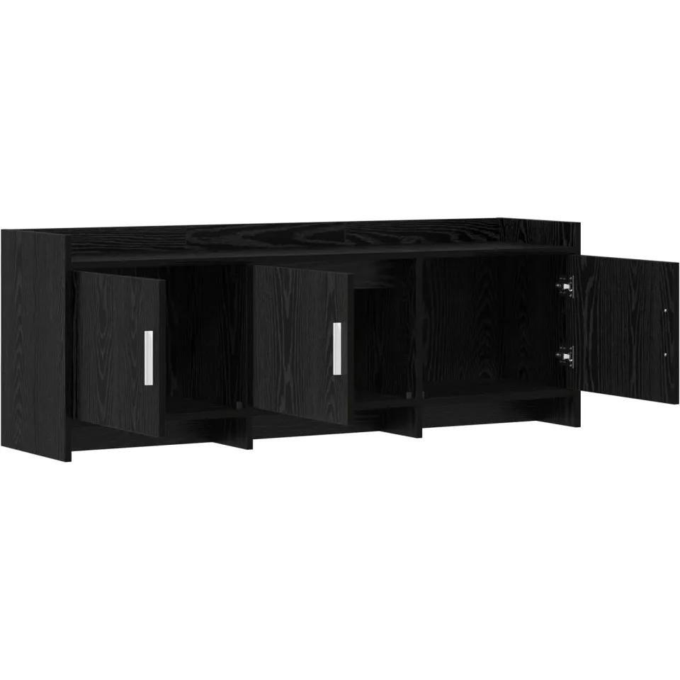 vidaXL TV-kast 130 x 33 x 47 cm Zwart eiken Bewerkt hout, foto 4