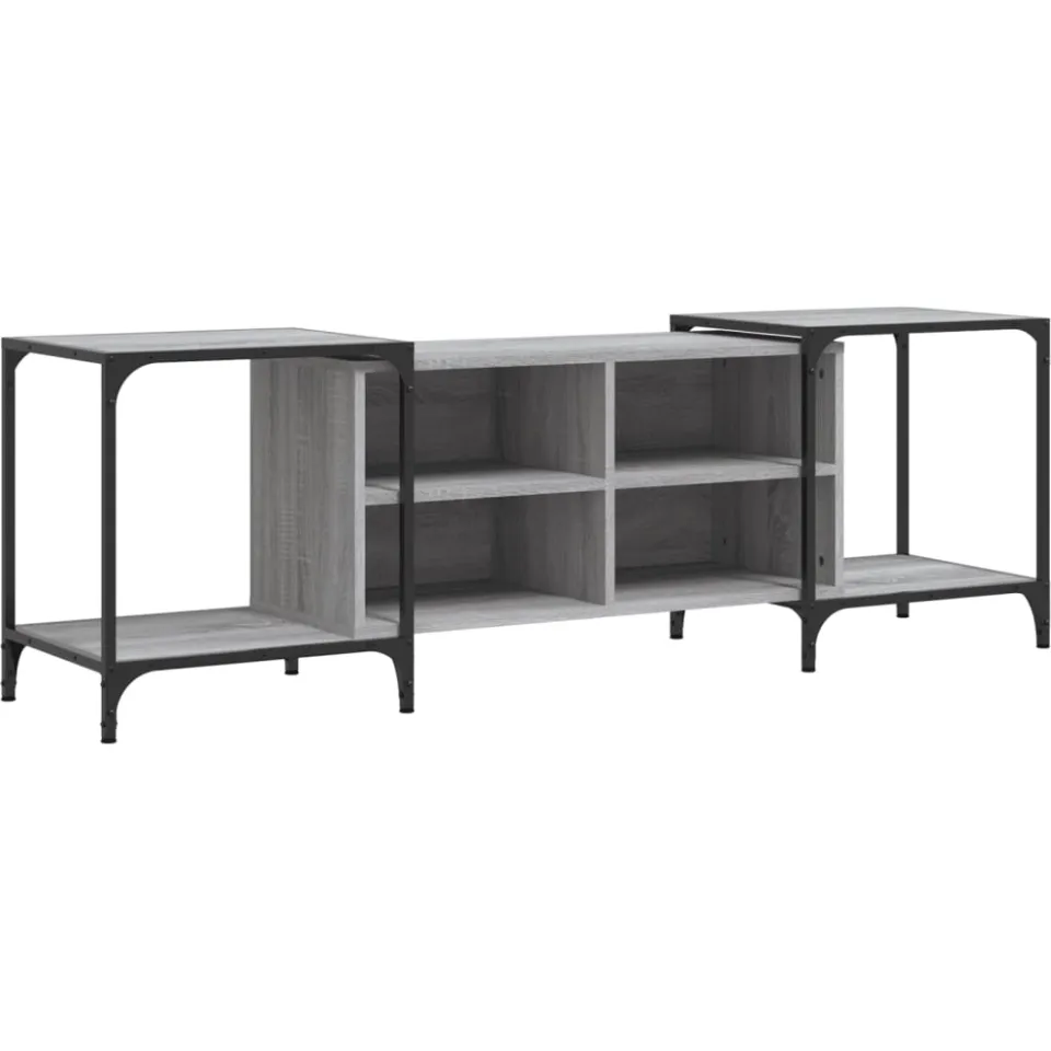 vidaXL Tv-meubel 153x37x50 cm bewerkt hout grijs sonoma eikenkleurig, foto 3