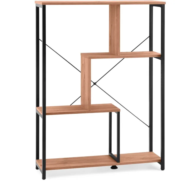 hjh LIVING Staand rek / ruimteverdeler Kalag Eco zwart/eiken hjh LIVING