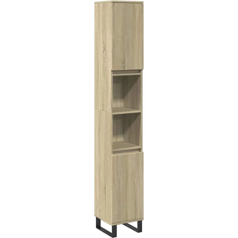 vidaXL 3-delige Badkamermeubelset bewerkt hout sonoma eikenkleurig, foto 3