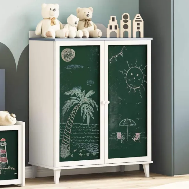vidaXL Creatieve opslag voor kinderen ROROS Grijs en Wit Bewerkt hout