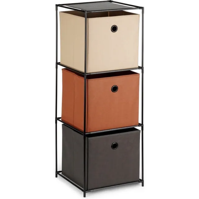 vilde Stellingkast Metaal met Containers 34,5x34,5x100 cm - Boekenplank - Opbergrek veelkleurig
