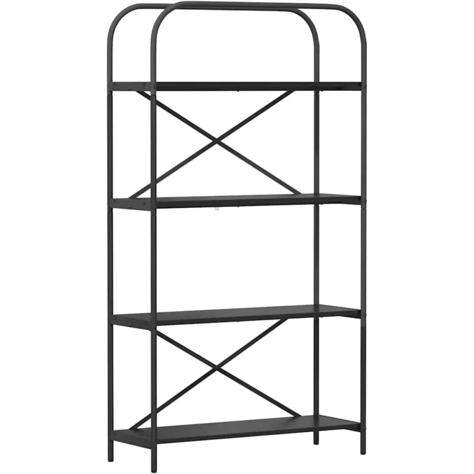 vidaXL Boekenkast 4-laags 80 x 30 x 146 cm Bewerkt hout Zwart Eiken, foto 3