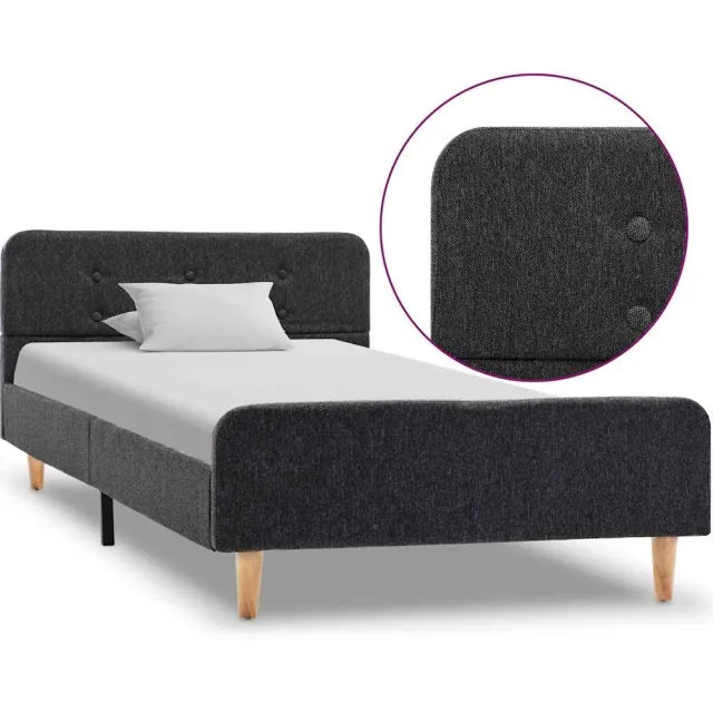 vidaXL Bedframe jute donkergrijs 100x200 cm