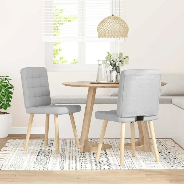 vidaXL Eetkamerstoelen 2 st stof wolk grijs, foto 2