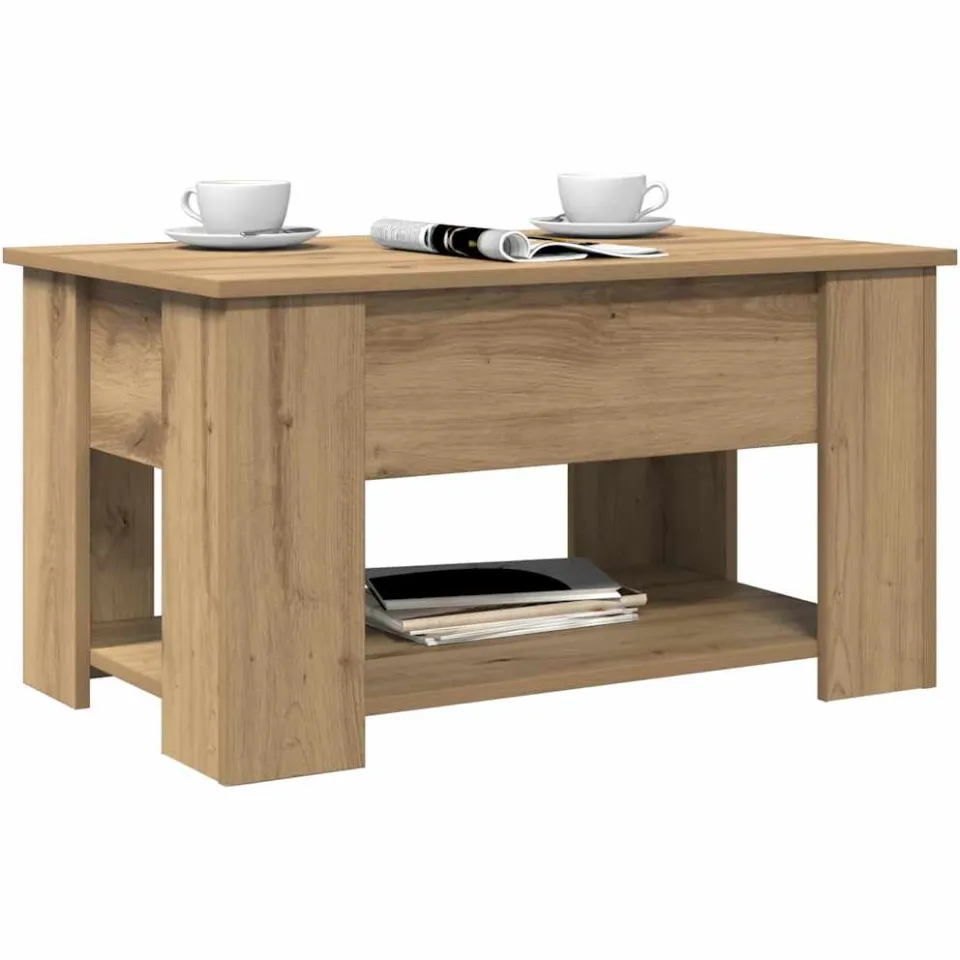 vidaXL Salontafel 79x49x41 cm bewerkt hout artisanaal eikenkleur Bruin