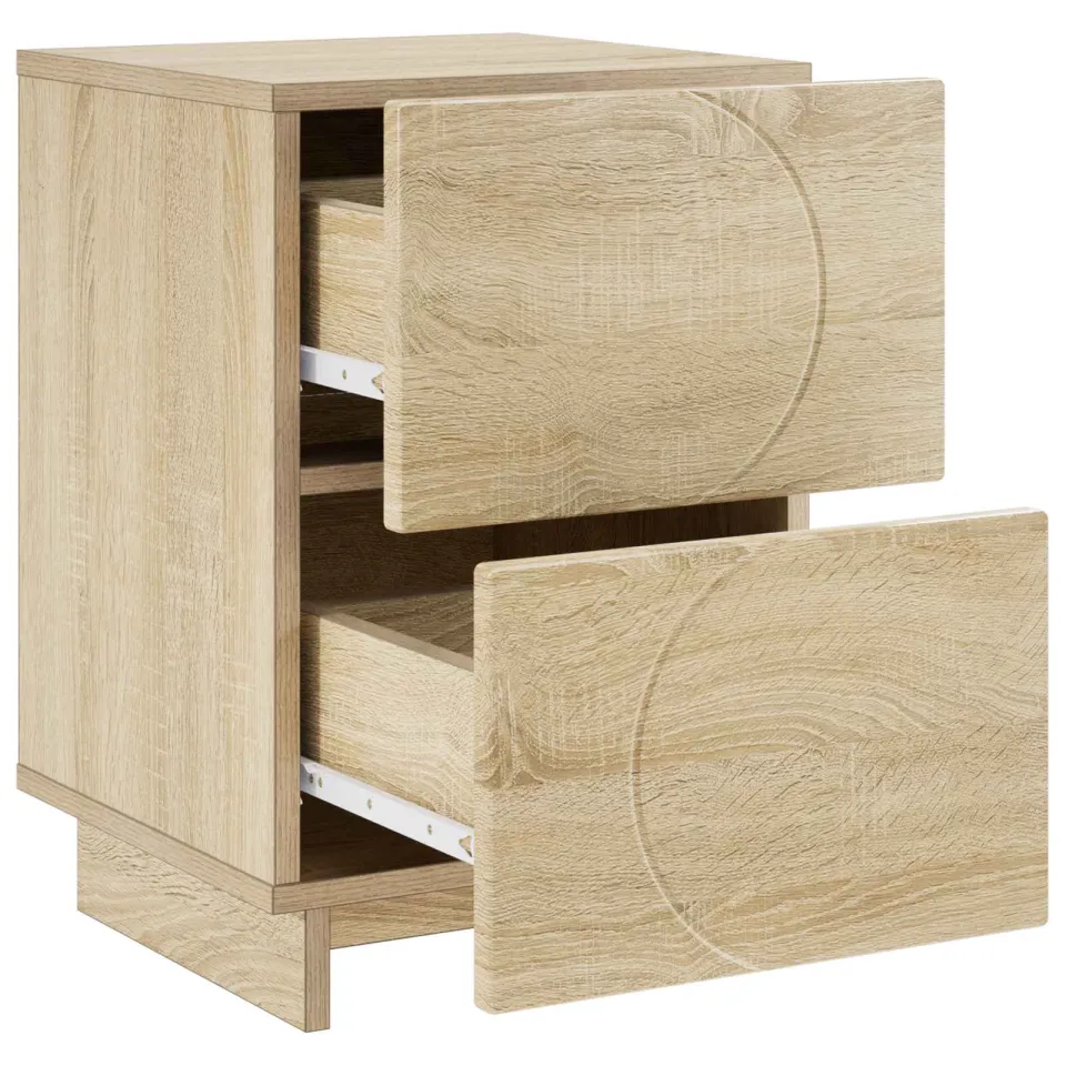 vidaXL Nachtkastje Sonoma Eiken 33,5 x 34,5 x 50 cm Bewerkt hout Bruin
