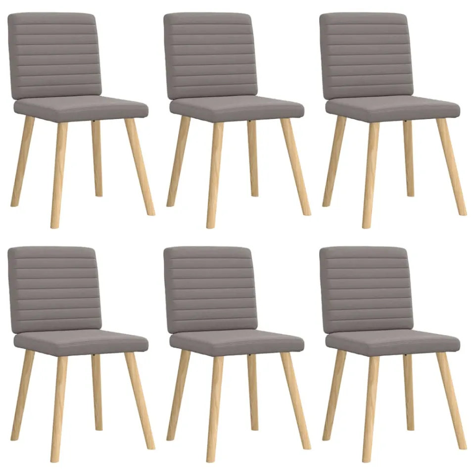 vidaXL Eetkamerstoelen 6 st stof taupe, foto 3