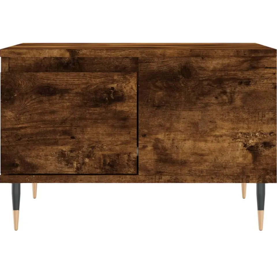 vidaXL Salontafel 55x55x36,5 cm bewerkt hout gerookt eikenkleurig