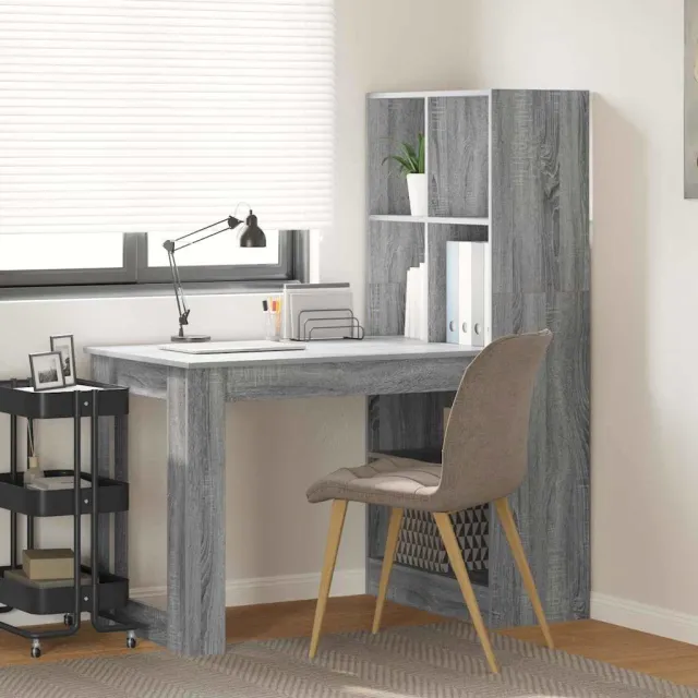 vidaXL Bureau Grijs Sonoma 122 x 67 x 145 cm Bewerkt hout, foto 2