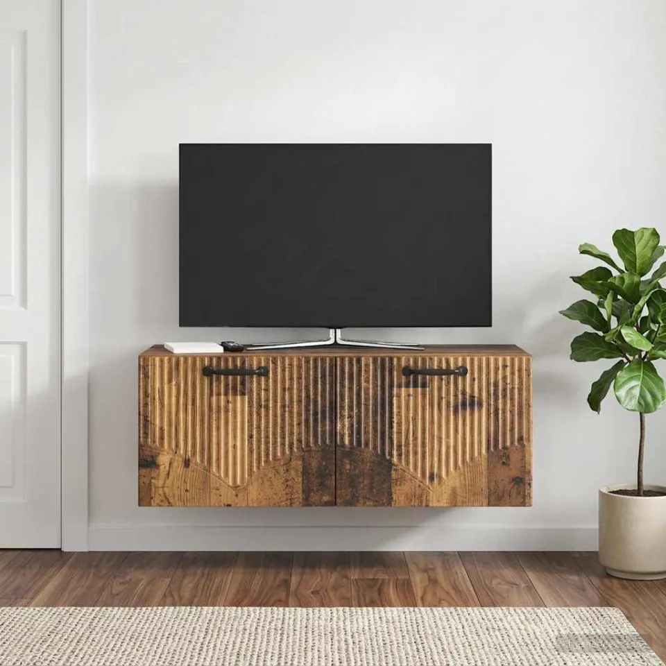 vidaXL Wandbeugel TV-kast Oud hout 78,5 x 31 x 30 cm Bewerkt hout bruin, foto 4