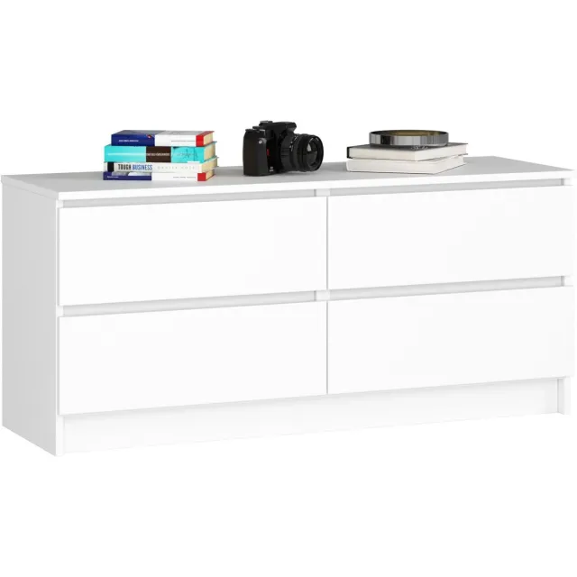 Akord Ladekast K120 met 4 Lades / AKORD Furniture Factory / Wit / 120 x 55 x 40 cm