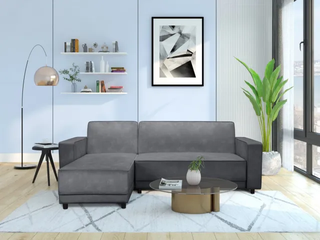 Notio Living Allie-Slaapbank - 3-zits - Chaise Longue - Antraciet
