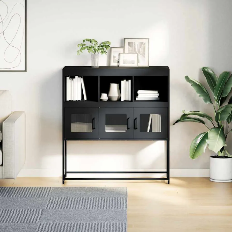 vidaXL Dressoir 100,5x39x107 cm koudgewalst staal antracietkleurig, foto 4