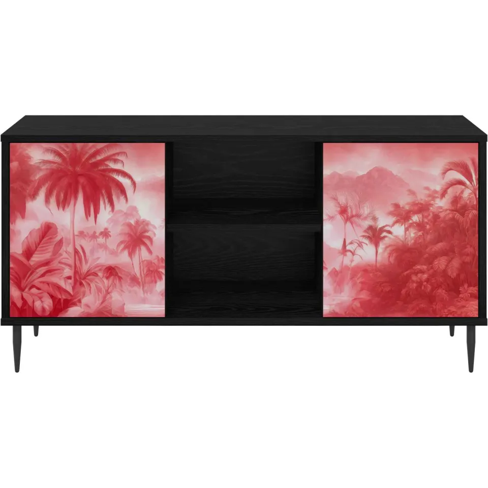 vidaXL Tv-meubel AACHEN 102 x 33 x 51 cm Zwart eiken Bewerkt hout, foto 4