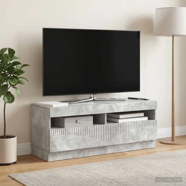 vidaXL LED tv-meubel Betongrijs Bewerkt hout