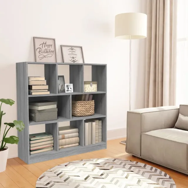 vidaXL Boekenkast 97,5x29,5x100 cm bewerkt hout grijs sonoma eiken, foto 2