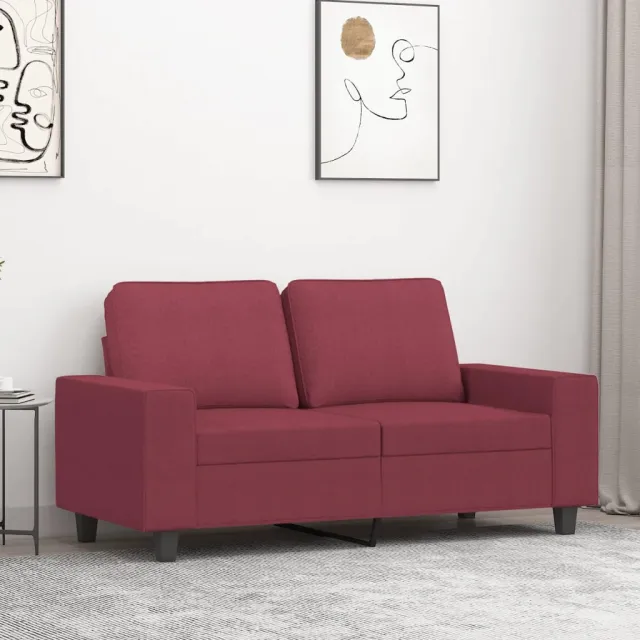 vidaXL Tweezitsbank 120 cm stof wijnrood