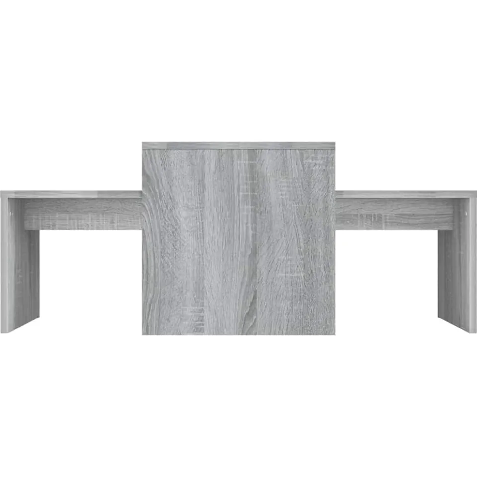 vidaXL Salontafelset 100x48x40 cm bewerkt hout grijs sonoma eikenkleur