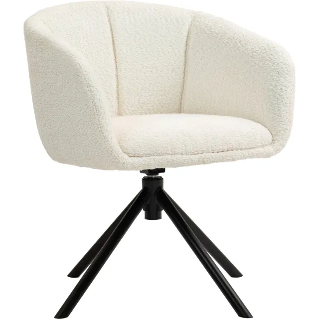 GranMaison Fauteuil - Relaxstoel - Relaxfauteuil - Stoel - Met armleuning - Voor één Persoon - Crèmewit + Zwart