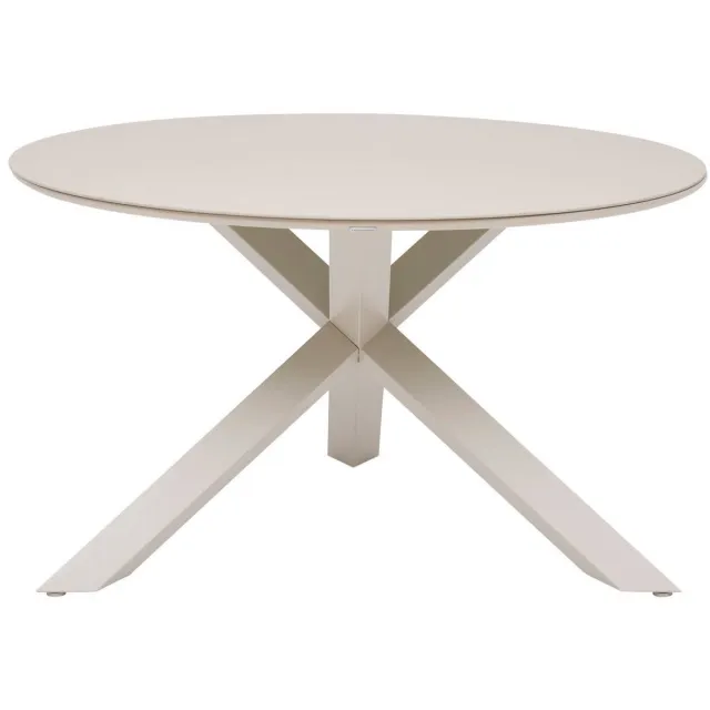 Hespéride Ronde tuintafel voor 6 personen van gehard glas ORYON argile