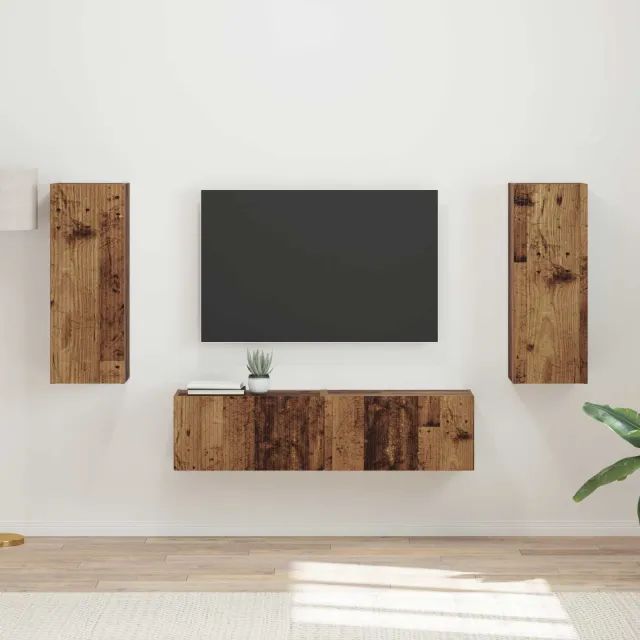 vidaXL Tv-meubelset 2 st 30 x 31 x 80 cm Oudhout bruin