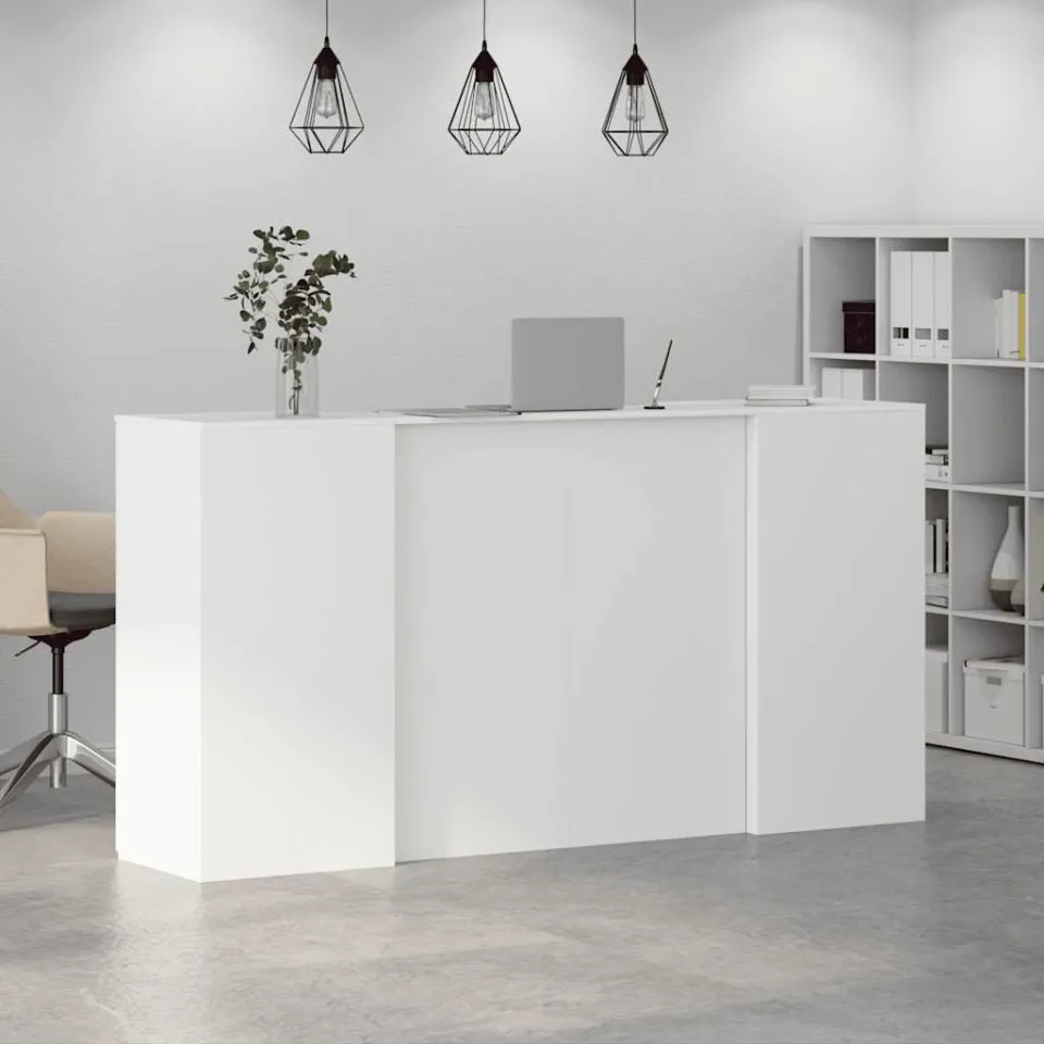 vidaXL Receptiebalie Wit 200x50x103,5 cm Bewerkt Hout, foto 4