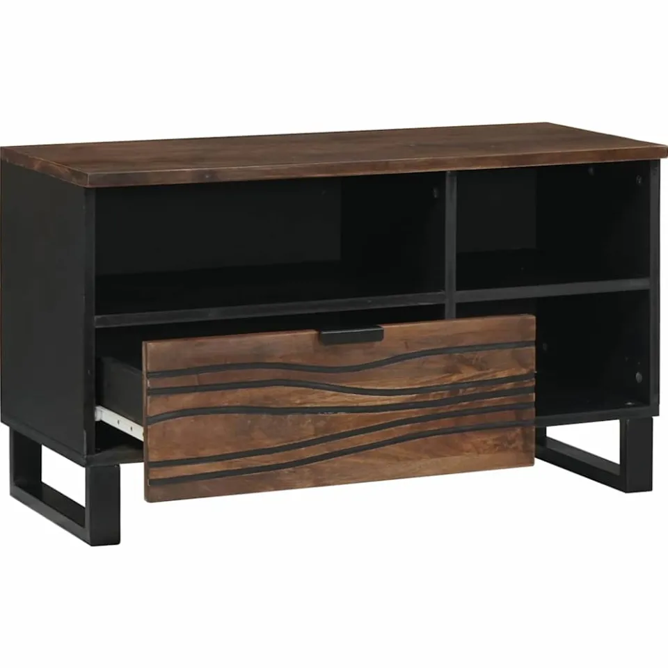 vidaXL TV Eenheden 80 x 33 x 46 cm Walnotenhout Bewerkt hout bruin, foto 2