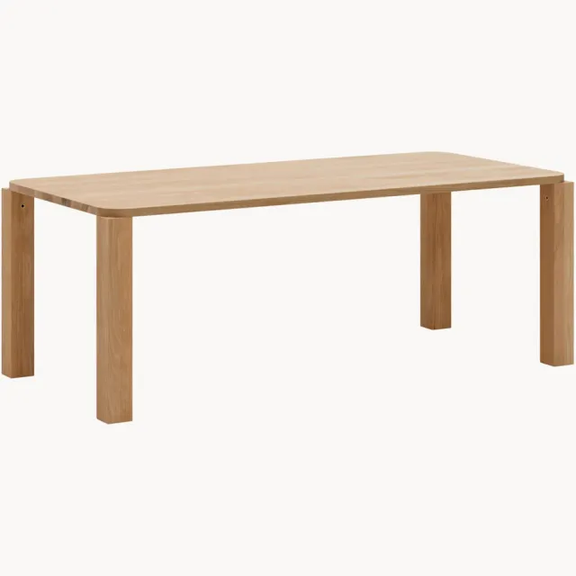 New Works Eettafel Atlas van eikenhout, in verschillende formaten Bruin