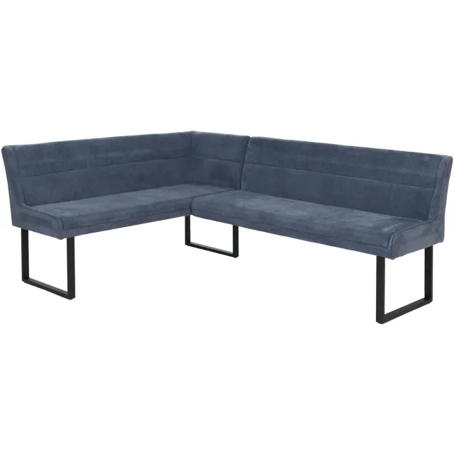 MCW Hoekbank MCW-O81, eetkamerbank, (310 g/m²) chenille stof/textiel, metaal, 159 x 210 cm ~ blauw
