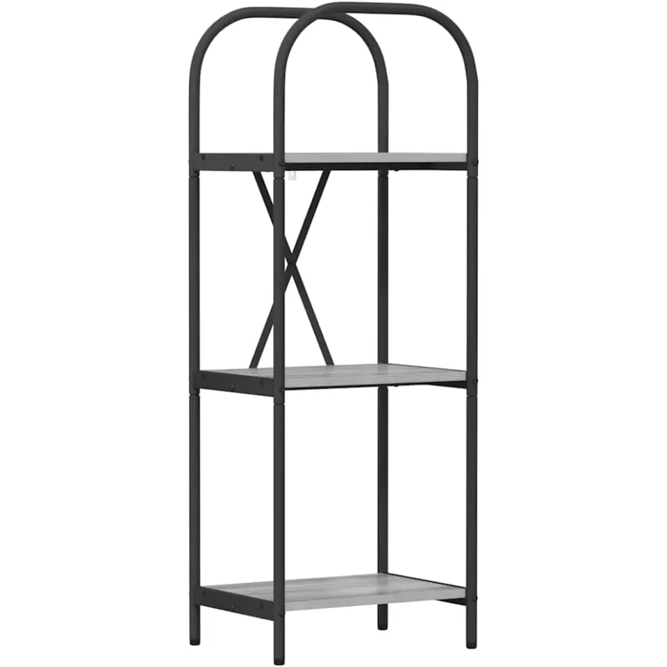 vidaXL Boekenkast 3-laags 40 x 30 x 109 cm Bewerkt hout Grijs Sonoma