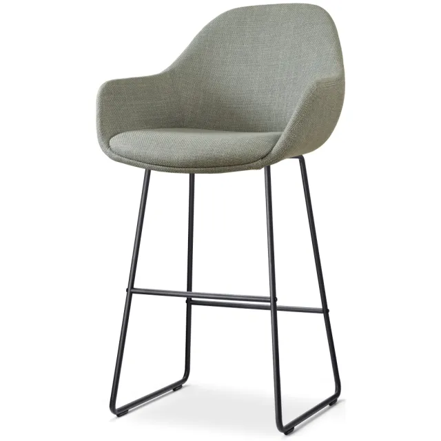 Nolon Nino-Mae barkruk saliegroen - zwart onderstel - 75 cm