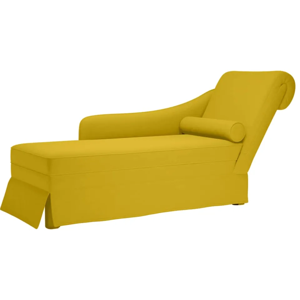 vidaXL Chaise longue met bolster en rechterarmleuning fluweel geel