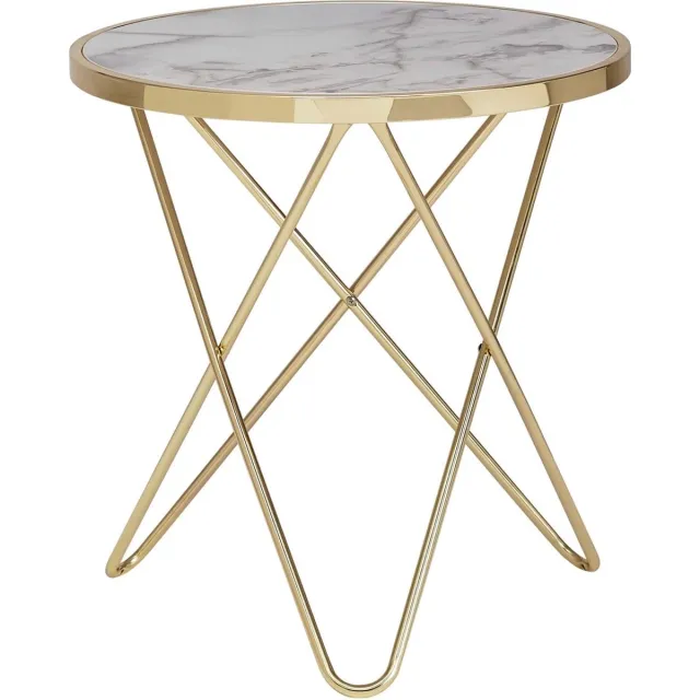 Sky Style Marmer Gold Bijzettafel Goud / Wit