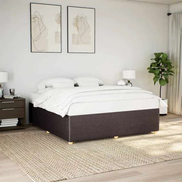 vidaXL Bedframe zonder matras stof donkerbruin 180x200 cm bruin