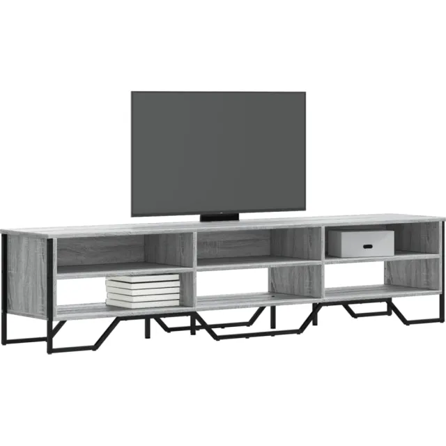vidaXL Tv-meubel 180x34x41 cm bewerkt hout grijs sonoma eikenkleurig, foto 2