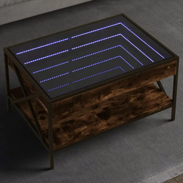 vidaXL Salontafel met Infinity LED 70x50x38 cm gerookt eikenkleurig, foto 2