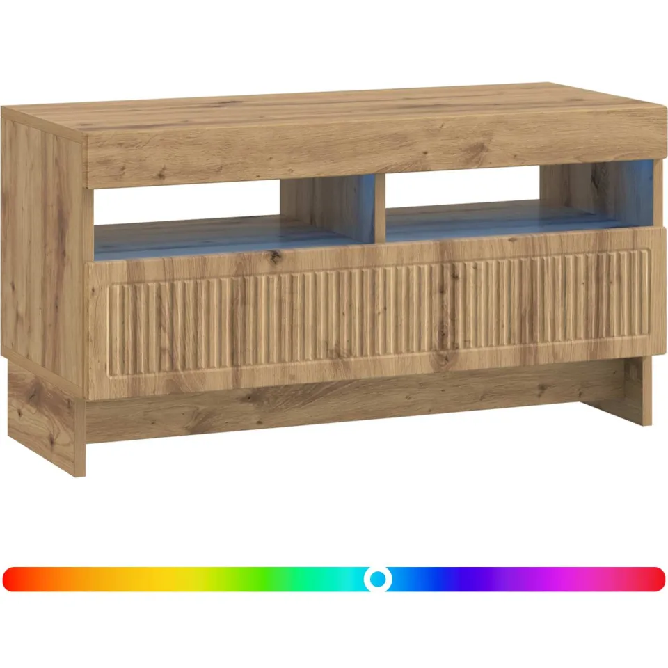vidaXL LED tv-meubel EDE 81 x 35 x 43 cm Artisanaal eiken Bruin
