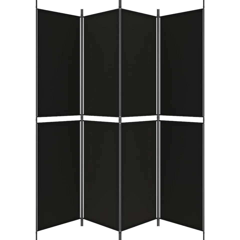 vidaXL Kamerscherm met 4 panelen 200x220 cm stof zwart, foto 5