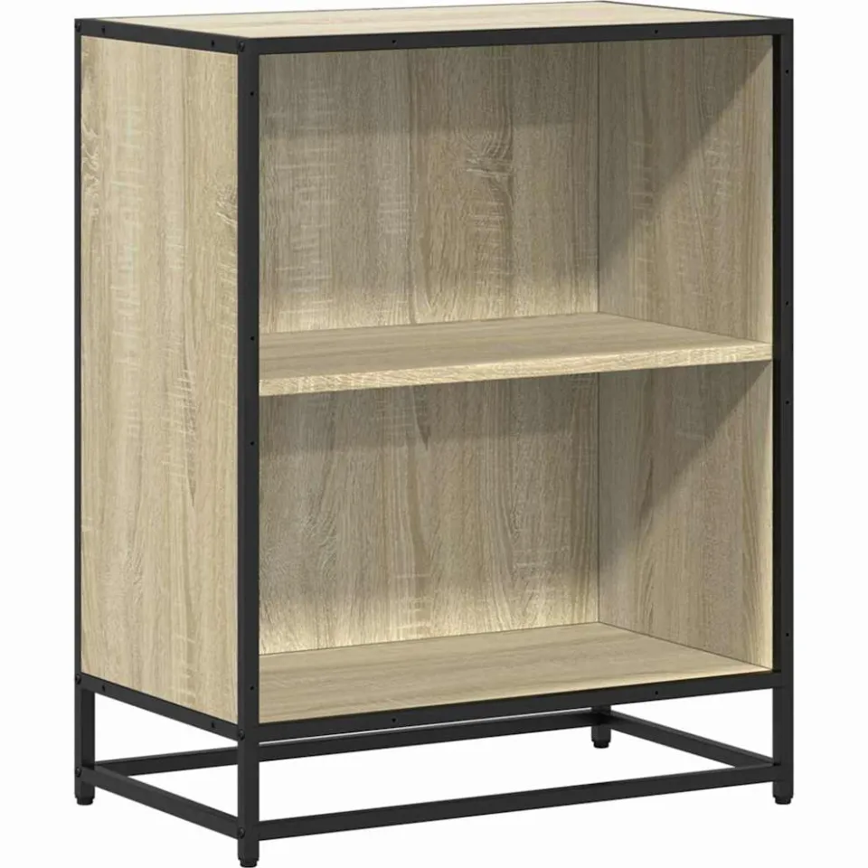 vidaXL Boekenkast 60x35x76 cm bewerkt hout sonoma eikenkleurig, foto 3