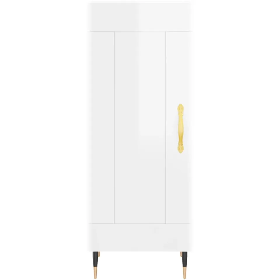 vidaXL Dressoir 34,5x34x90 cm bewerkt hout hoogglans wit