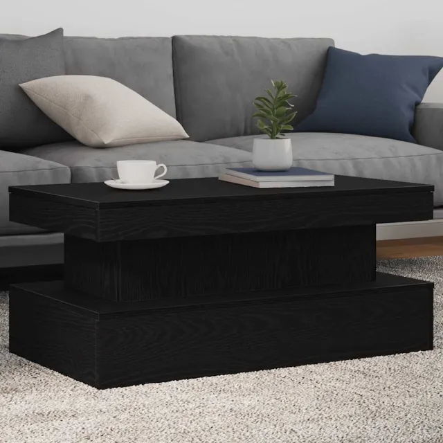 vidaXL Salontafel met LED-verlichting 90x50x40 cm zwart eiken, foto 2