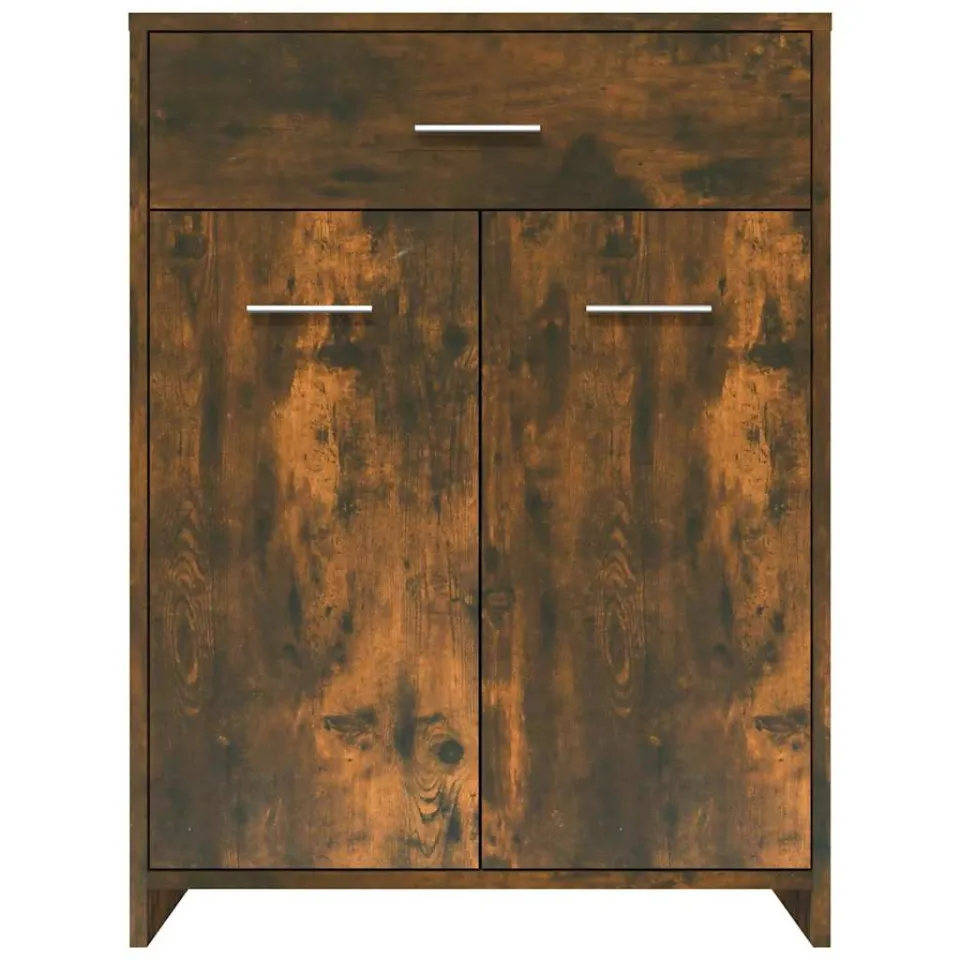 vidaXL Badkamerkast 60x33x80 cm bewerkt hout gerookt eikenkleurig, foto 4