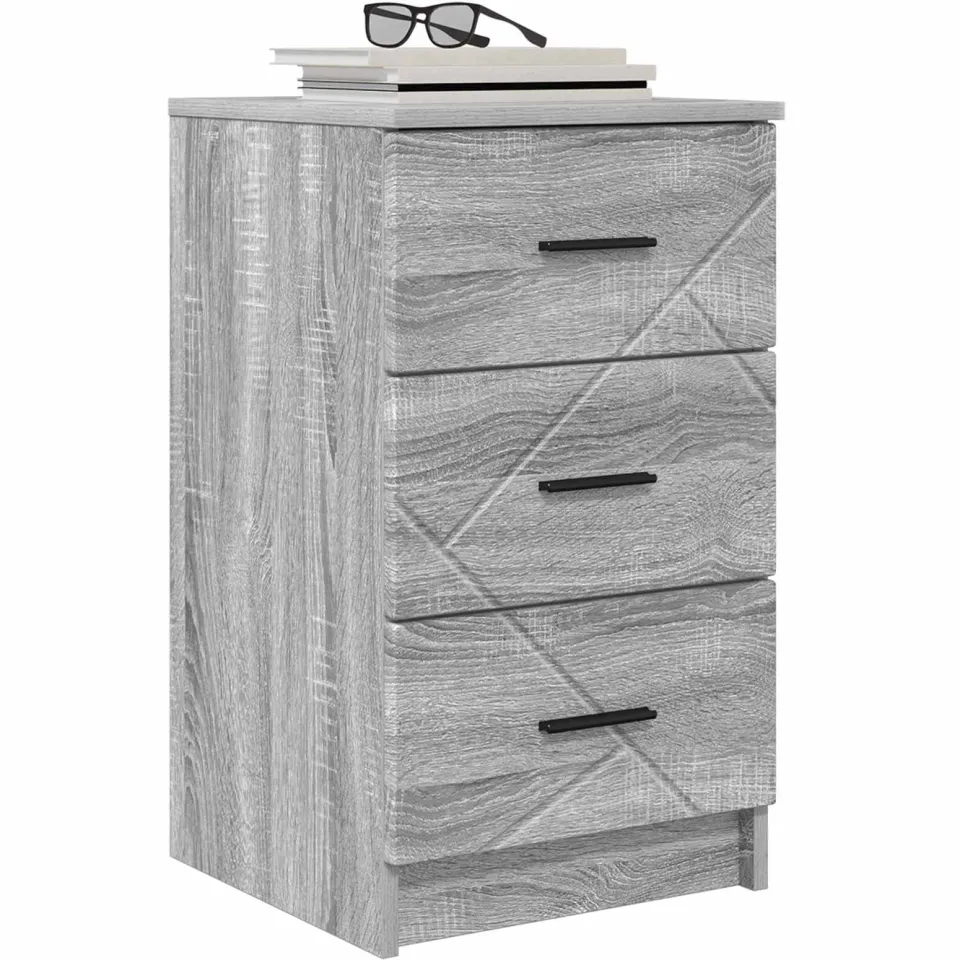 vidaXL Nachtkastje Grijs sonoma 38 x 38 x 66 cm Bewerkt hout