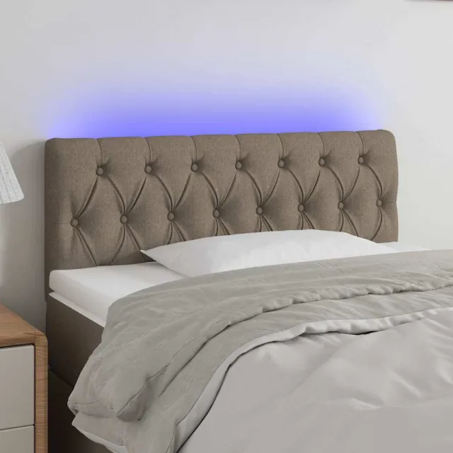 vidaXL Hoofdbord LED 100x7x78/88 cm stof taupe