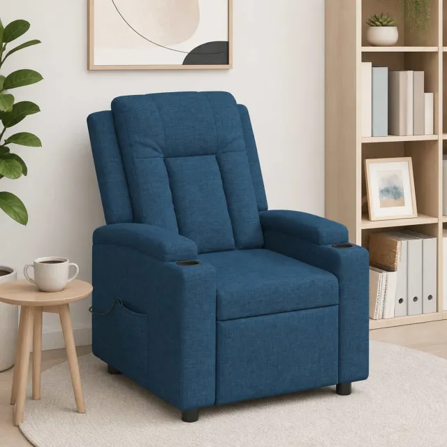 vidaXL Massage-relaxstoel Blauw 75 x 95 x 100 cm Stof